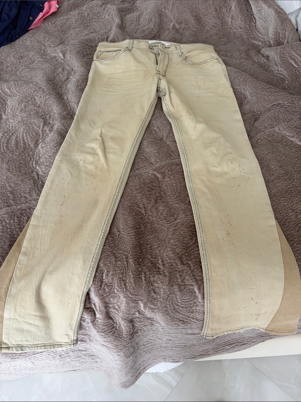 Men's Straight-Leg Jeans in Beige